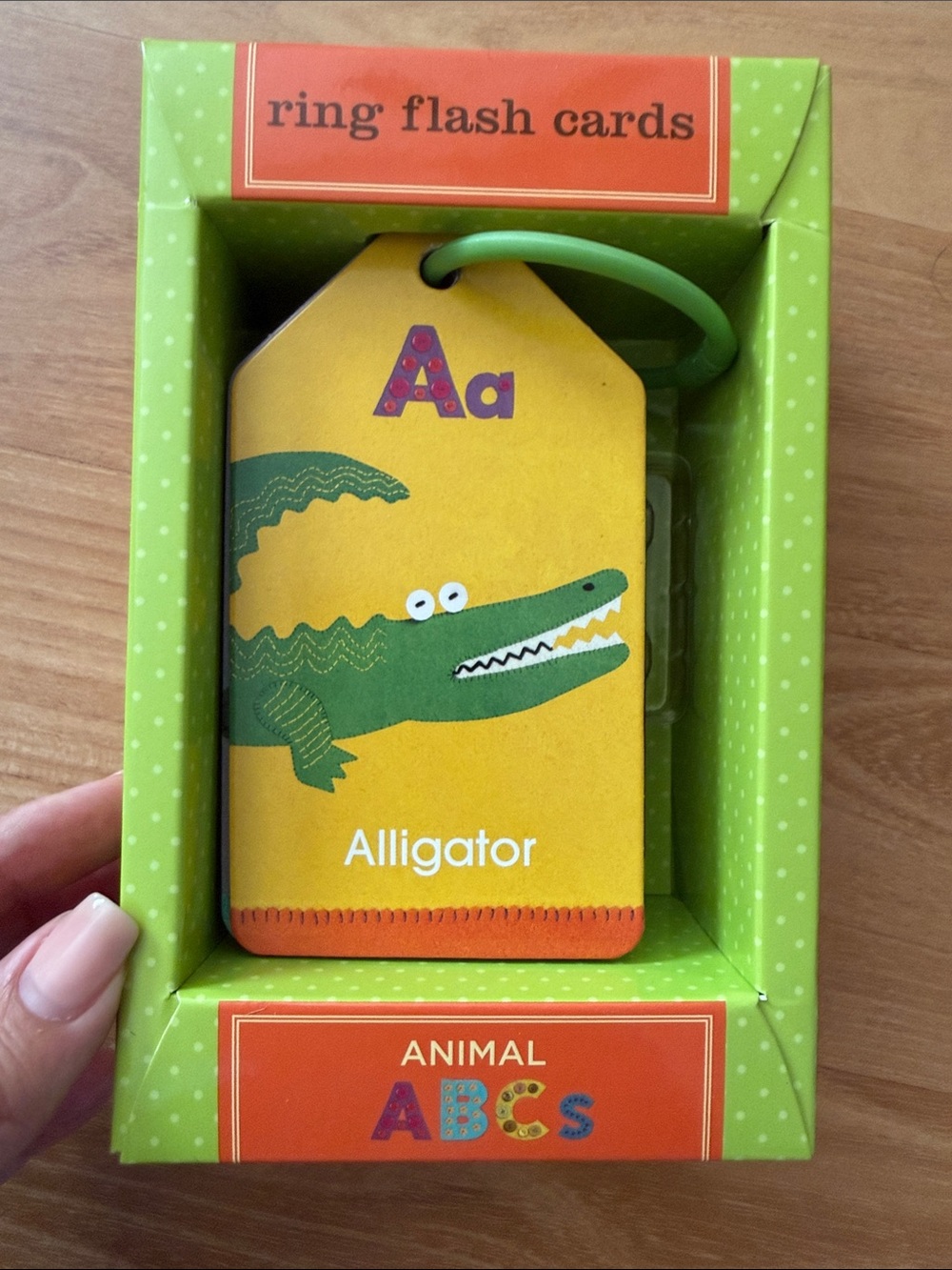 Kids Ring Flash Cards - Yellow Alligator ABCs